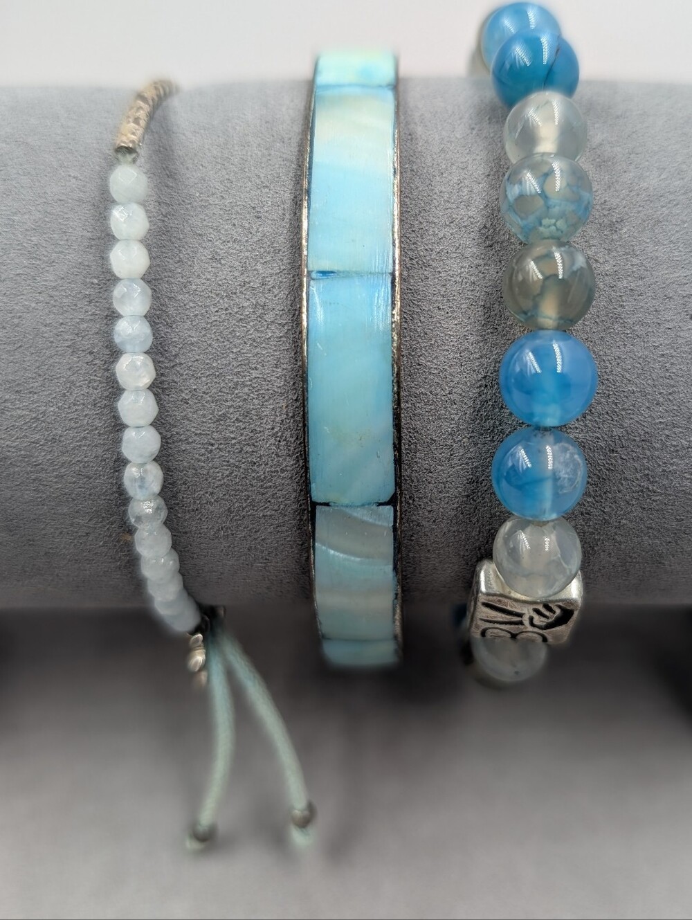 Gorjana + Blue Turquoise Bracelet Stack 3-Piece Coastal Boho | 0046